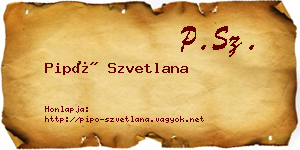 Pipó Szvetlana névjegykártya
